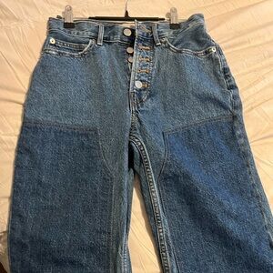 Everlane Painter two tone patch jeans. Boot cut size 24